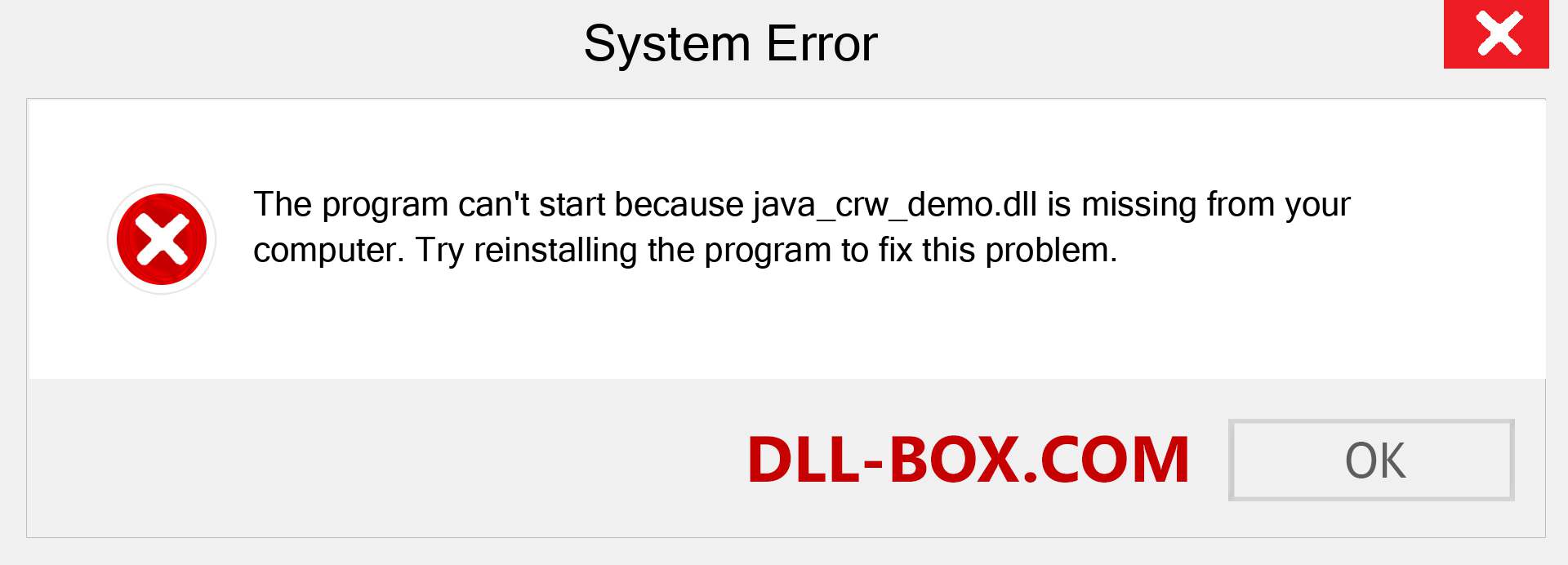  java_crw_demo.dll file is missing?. Download for Windows 7, 8, 10 - Fix  java_crw_demo dll Missing Error on Windows, photos, images
